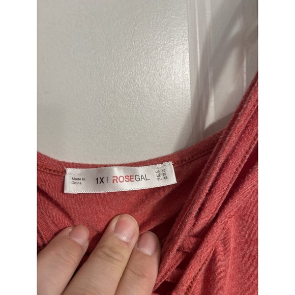 Y2K Tank Top 1X Coral Pink Sequin Trim Festival Babydoll Rave Concert Flowy - Picture 4 of 8